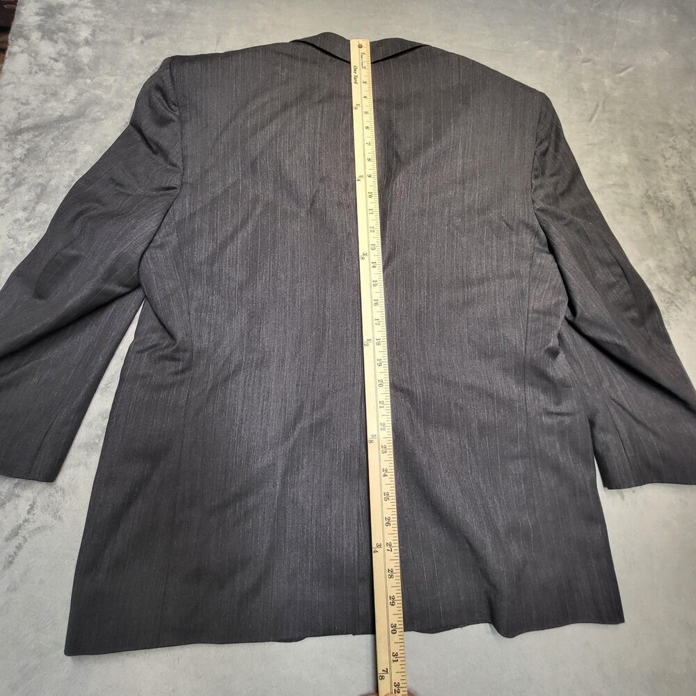 Botany 500 Suit Mens 42 Gray 2 Piece Classic Fit Single-Breasted Stretch Striped - Picture 10 of 16